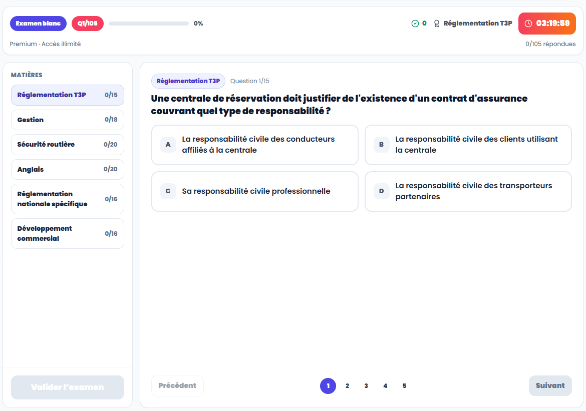 Examens blancs réalistes